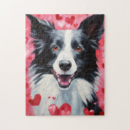Border Collie Valentinstag Puzzle