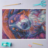 Border Collie Van Gogh Gemälde Decoupage Seidenpapier (Basteln)