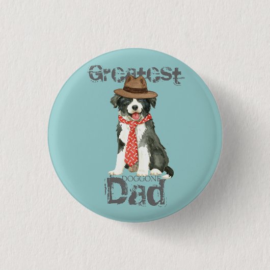 Border Collie Vater Button (Vorderseite)