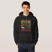 Border Collie Vater Drink Bier Hang mit Hund Funny Hoodie (Vorne ganz)