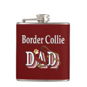 Border Collie Vater Flachmann (Vorderseite)