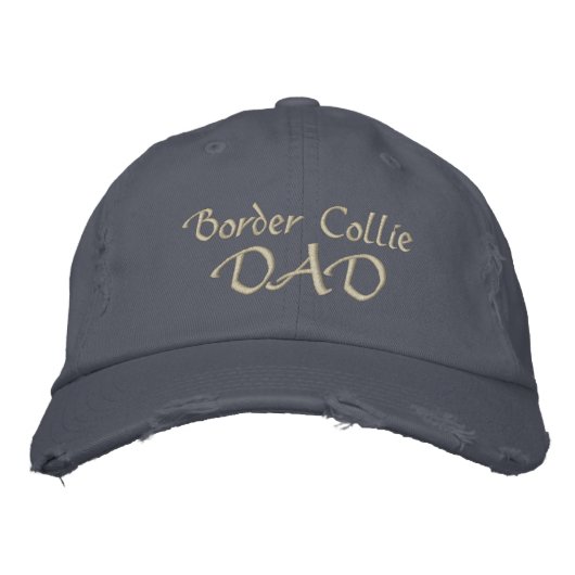 Border Collie VATER Geschenke Bestickte Kappe (Vorderseite)