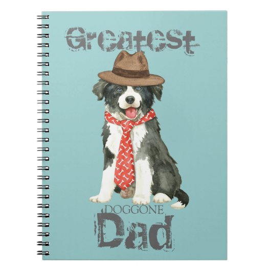 Border Collie Vater Notizblock (Vorderseite)