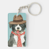 Border Collie Vater Schlüsselanhänger (Rückseite)