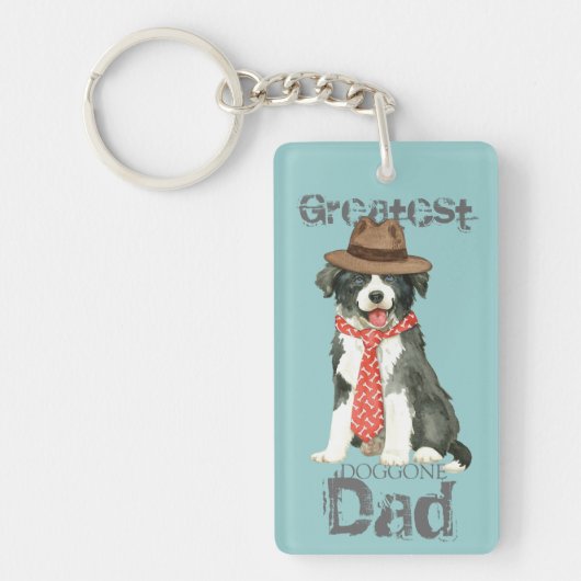 Border Collie Vater Schlüsselanhänger (Vorderseite)