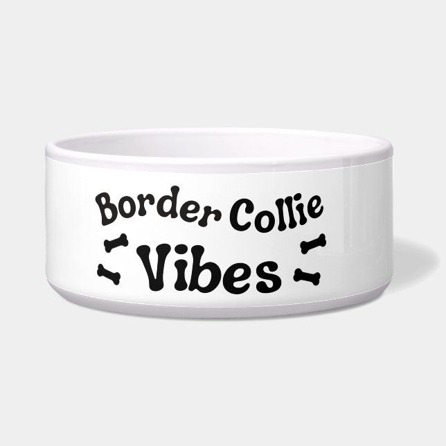 Border Collie Vibes Keramik Dog Bowl Napf (Links)