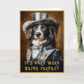 Border Collie Viktorianisch Outfit CF5 Individuell Karte (Vorderseite)