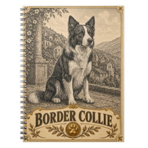 Border Collie, Vintage Heritage Hund Notizblock