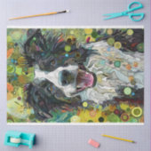 Border Collie Vivid Painting Decoupage Seidenpapier (Basteln)