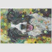 Border Collie Vivid Painting Decoupage Seidenpapier (Vorderseite)