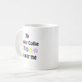 Border Collie Walks Design Kaffeetasse (Vorderseite Links)