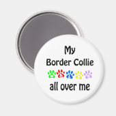 Border Collie Walks Design Magnet (Vorderseite/Rückseite)