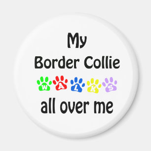 Border Collie Walks Design Magnet