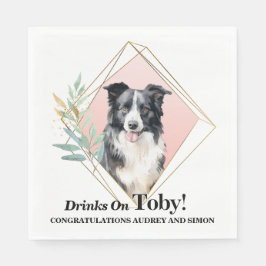 Border Collie Wedding Napkins mit Hunde Foto Serviette