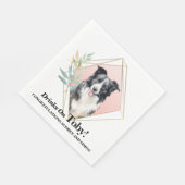 Border Collie Wedding Napkins mit Hunde Foto Serviette (Ecke)