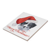 Border Collie Weihnachten Fliese (Seite)