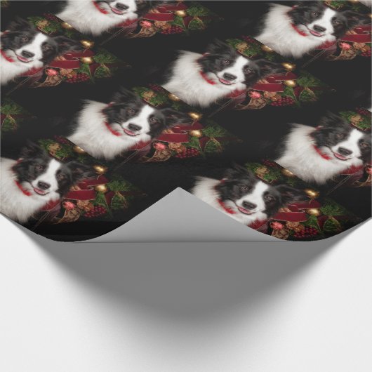 Border-Collie-Weihnachten Geschenkpapier (Ecke)