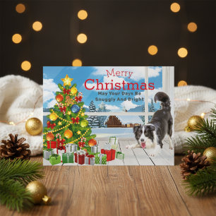 Border Collie Weihnachten Gruß Urlaub Postkarte