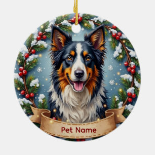 Border Collie Weihnachten Keramik Ornament