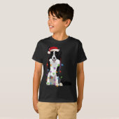Border Collie Weihnachten Lichter Weihnachten Weih T-Shirt (Vorne ganz)