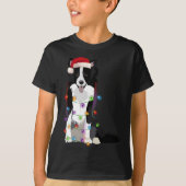 Border Collie Weihnachten Lichter Weihnachten Weih T-Shirt (Vorderseite)