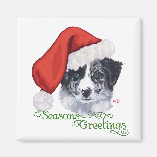 Border Collie Weihnachten Magnet (Vorne)