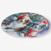 Border Collie Weihnachten-Papierteller Pappteller (Schrägansicht)