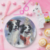 Border Collie Weihnachten-Papierteller Pappteller (Party)