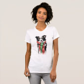 Border Collie Weihnachten T - Shirt für Frauen - F (Vorne ganz)