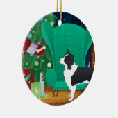 Border Collie Weihnachten Weihnachten Weihnachtsge Keramik Ornament (Rechts)