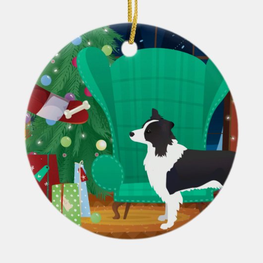 Border Collie Weihnachten Weihnachten Weihnachtsge Keramik Ornament (Vorne)