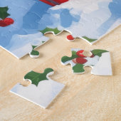 Border Collie Weihnachts-Schneeszene Puzzle (Seite)