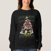 Border Collie Weihnachtsbaum Ugly Sweater Dog Pupp Sweatshirt (Vorderseite)