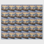 Border Collie Weihnachtsboot Urlaub Geschenkpapier (Flach)