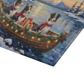 Border Collie Weihnachtsboot Urlaub Schneidebrett (Ecke)