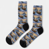 Border Collie Weihnachtsboot Urlaub Socken (Linkes Detail)