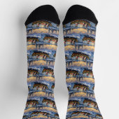 Border Collie Weihnachtsboot Urlaub Socken (Oben)
