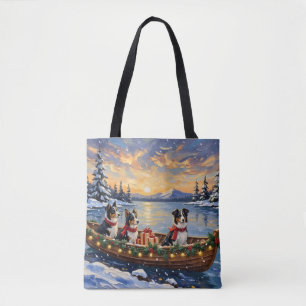 Border Collie Weihnachtsboot Urlaub Tasche