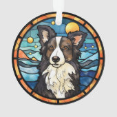 Border Collie Weihnachtsdekoration Ornament (Rückseite)