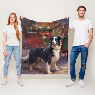 Border Collie Weihnachtsfeiertag Fleecedecke