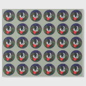 Border Collie Weihnachtsfeiertag Geschenkpapier (Flach)