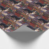 Border Collie Weihnachtsfeiertag Geschenkpapier (Ecke)
