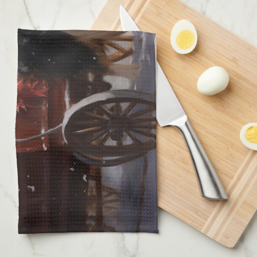 Border Collie Weihnachtsfeiertag Geschirrtuch (Viertel Falte)