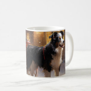 Border Collie Weihnachtsfeiertag Kaffeetasse