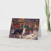 Border Collie Weihnachtsfeiertag Karte (Vorderseite)