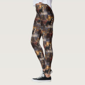 Border Collie Weihnachtsfeiertag Leggings (Links)