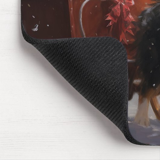 Border Collie Weihnachtsfeiertag Mousepad (Ecke)