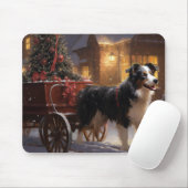 Border Collie Weihnachtsfeiertag Mousepad (Mit Mouse)