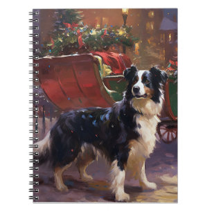 Border Collie Weihnachtsfeiertag Notizblock