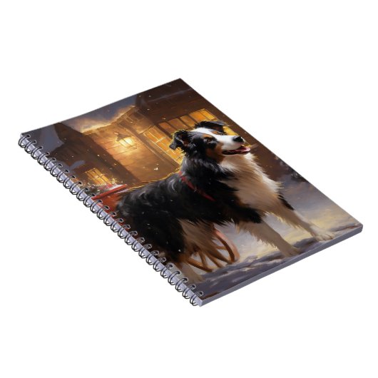 Border Collie Weihnachtsfeiertag Notizblock (Rechte Seite)